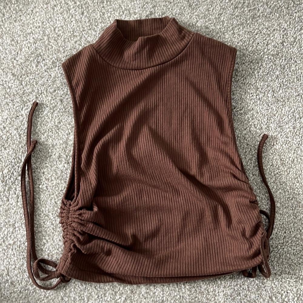 Brown Zara cropped top